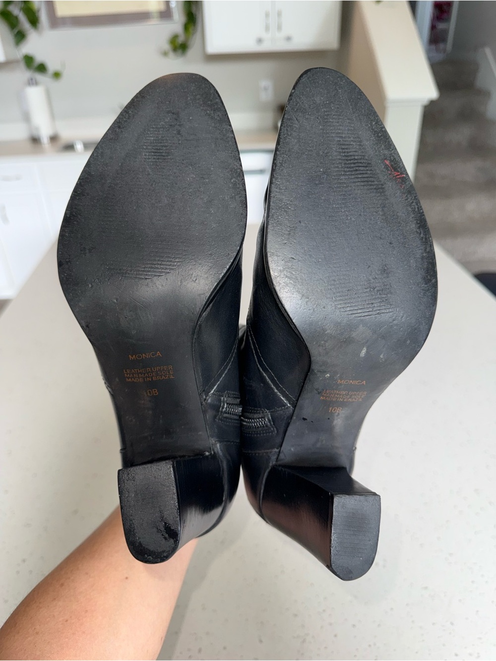 Vintage Black Leather Ankle Block Heel Boots - Picture 11 of 12